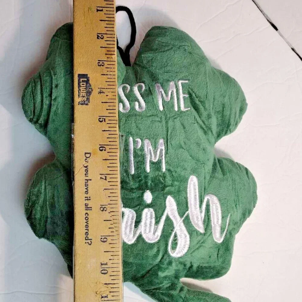Kiss Me I'm Irish clover shaped soft pillow decor Soft Decorative Throw Pillow